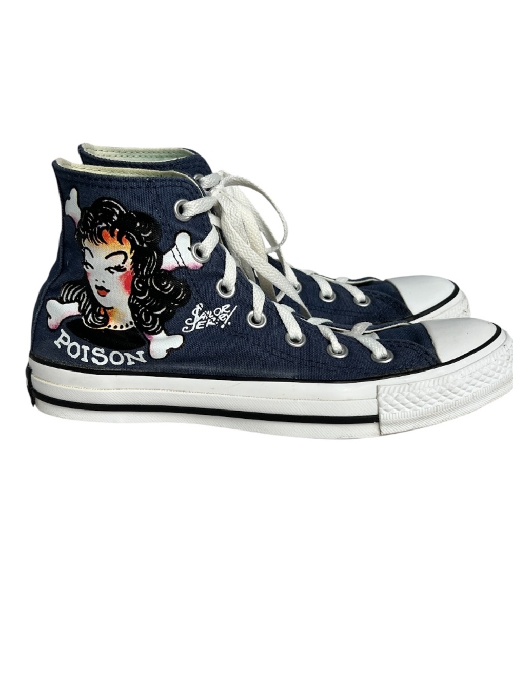 Converse x Sailor Jerry Poison High Tops Sneakers Runners Size Mens 6 Womens 8